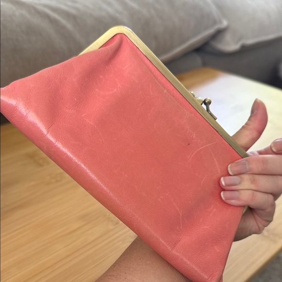 HOBO Pink Leather Frame-Clasp Wallet - Picture 14 of 15